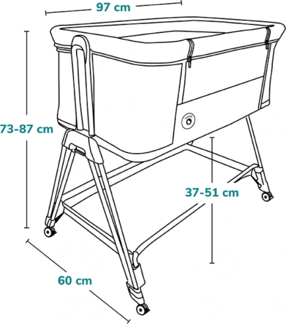 Lionelo Babybett Luna 2-in-1 Grau Beton