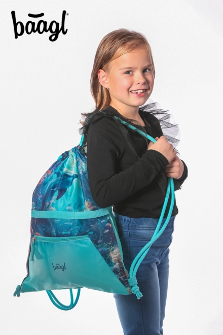 Beutel mit Tasche Delfin