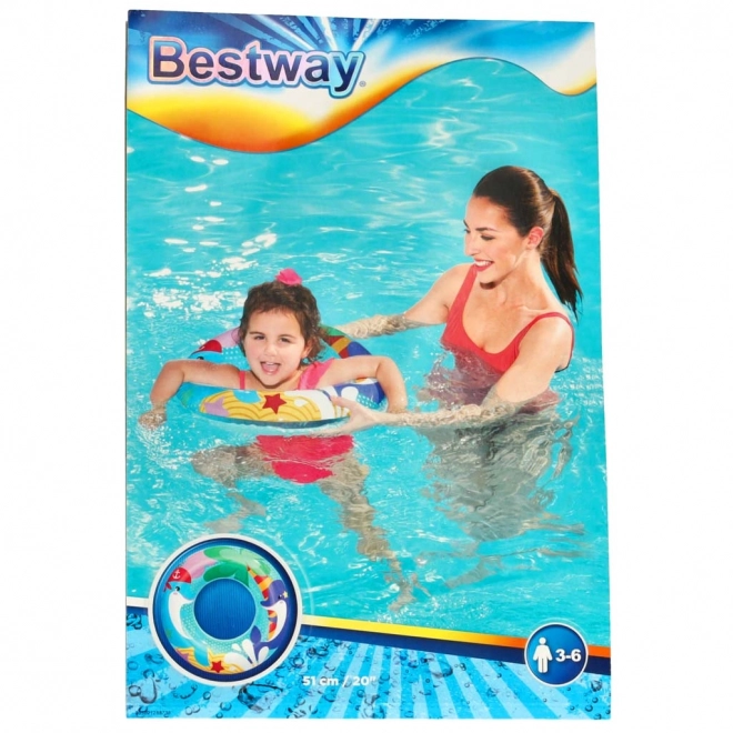 Aufblasbarer Schwimmring 51cm - Meerjungfrau-Design – Delfine