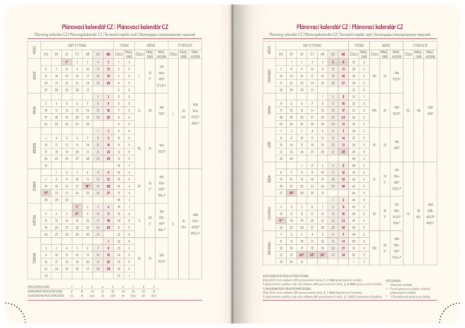 Tageskalender Diamante 2025 Blau