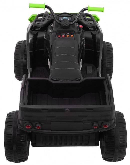 Quadro XL ATV 2,4GHz mit Batterie für Kinder schwarz/grün + Fernsteuerung + Allradantrieb 4x4 + Gepäckträger + langsame Beschleunigung + EVA + LED Audio