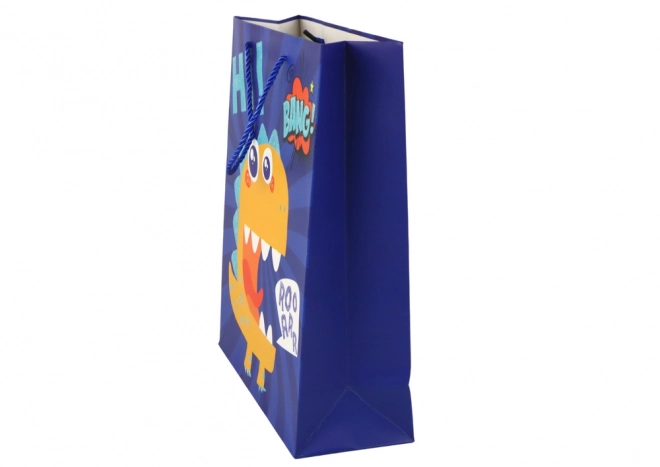 Papier Geschenktasche Blau Dinosaurier