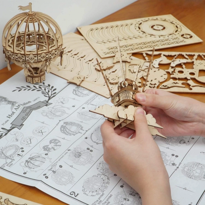 RoboTime Holz 3D Puzzle Heißluftballon