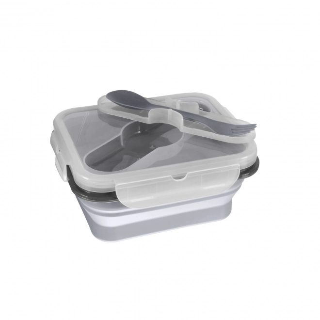 Silikon-Snack-Box mit Besteck, Klein, Dove Grey