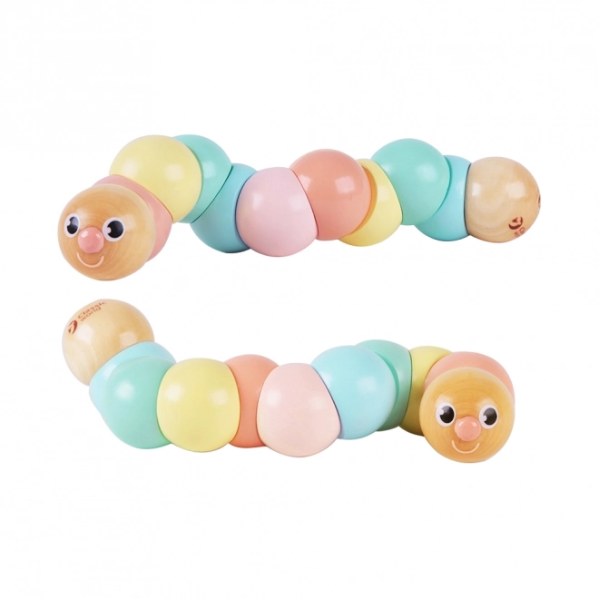 Bunte Holzraupe zum Biegen und Drehen