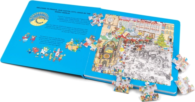 Puzzles mit Illustrationen von Prag
