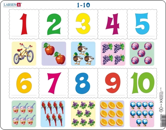 Larsen Puzzle Zahlen 1-10, 10 Teile