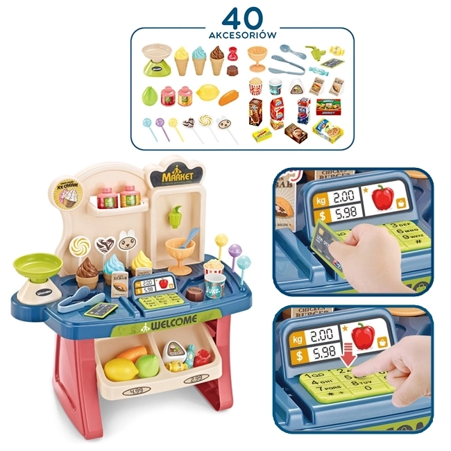 Supermarkt mit Einkaufswagen und Zubehör von Woopie