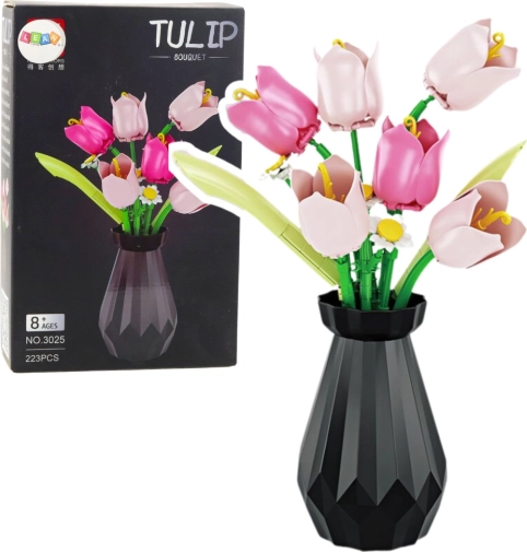 Bausteinset Tulpen in Vase – Bouquet mit 223 Teilen