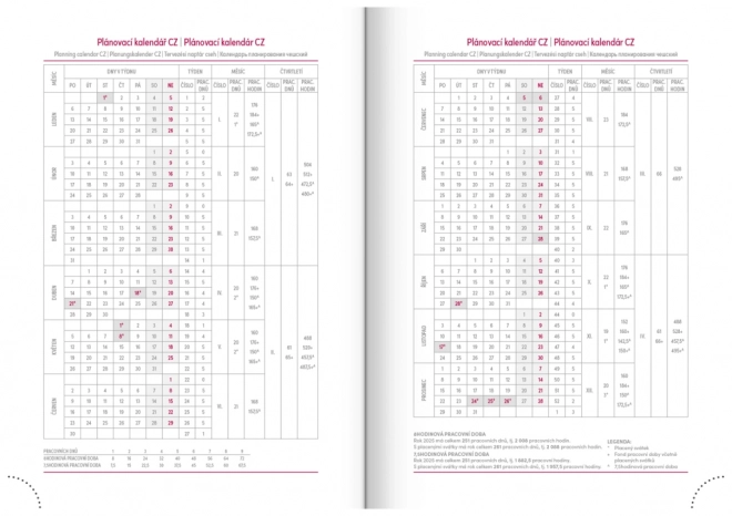 Notique Tageskalender Aprint Neo 2025 in Rosa