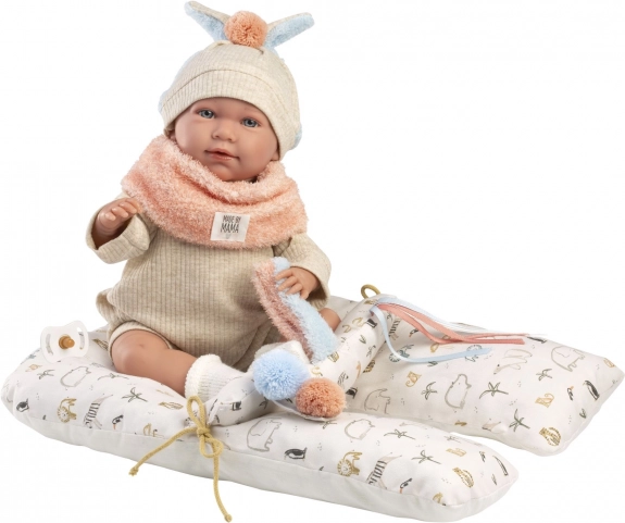 Realistische Babypuppe mit Geräuschen und weichem Stoffkörper 42 cm
