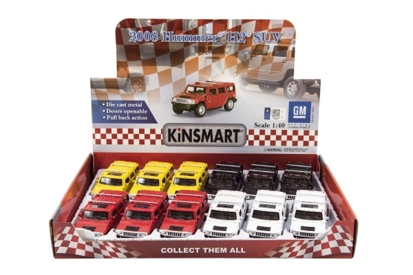 Kinsmart Hummer H2 SUV Metall/Plastik Rückzug 12 cm, 4 Farben im Box