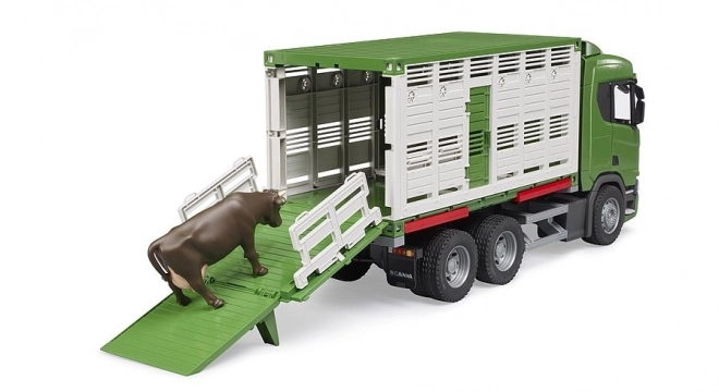 Bruder Scania Tiertransporter mit Kuhfigur