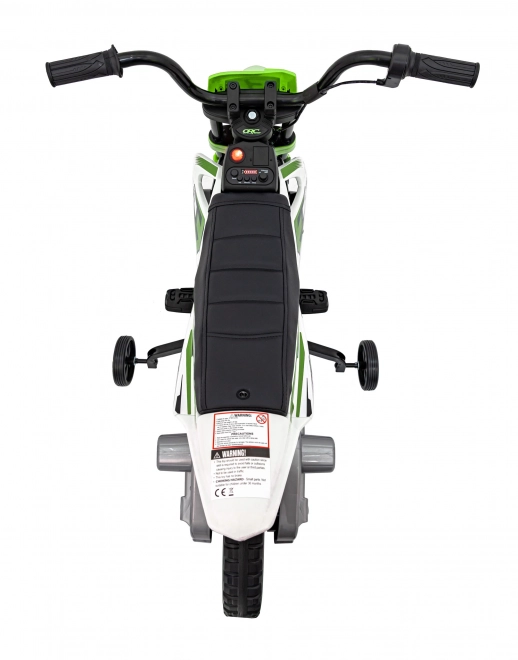 Grünes Kinder-Motorrad mit Batterie, Audiopanel und EVA-Rädern