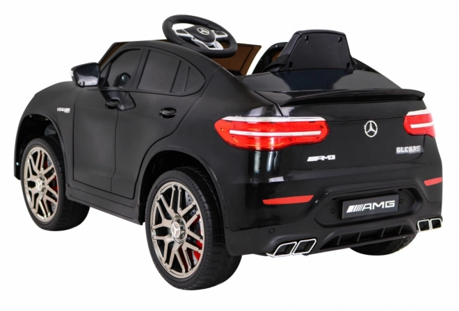 Mercedes Benz GLC63S für Kinder schwarz + Fernbedienung + 4x4 Antrieb + MP3 LED + EVA + langsamer Start