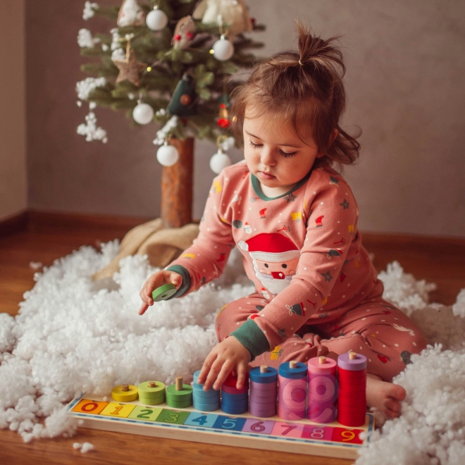 Holzpuzzle Farben und Zahlen lernen Montessori
