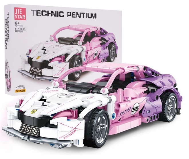 Rosa sportwagen Bausteine Set