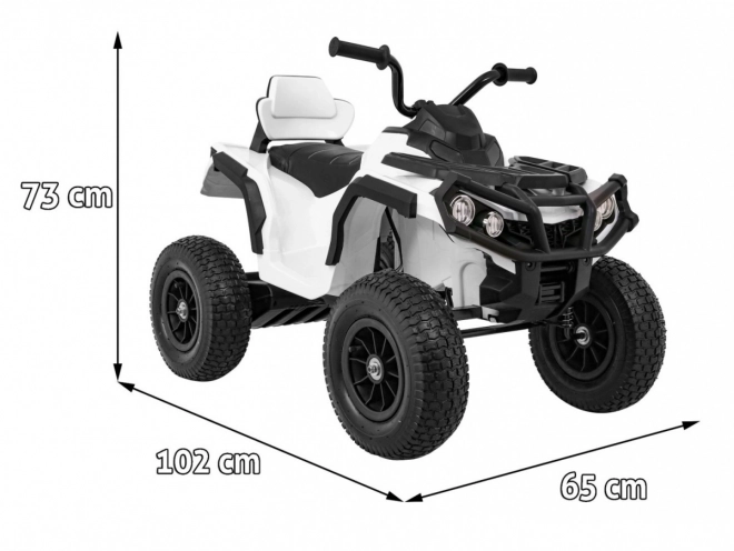 Kinderbatterie ATV Air Quad Weiß + aufblasbare Räder + Radio MP3 + kostenloser Start