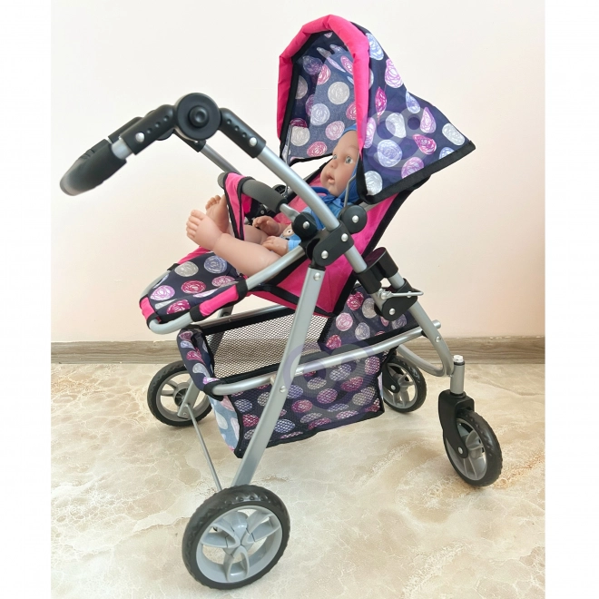 Woopie königlicher Puppenwagen mit einstellbarem Sitz und 4 Rädern
