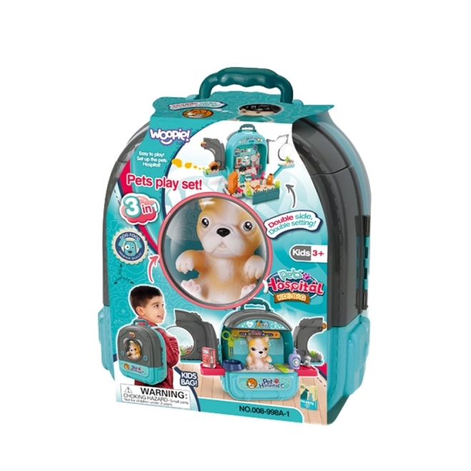 Woopie Tierarzt Rucksack mit Haus und Hund 3in1