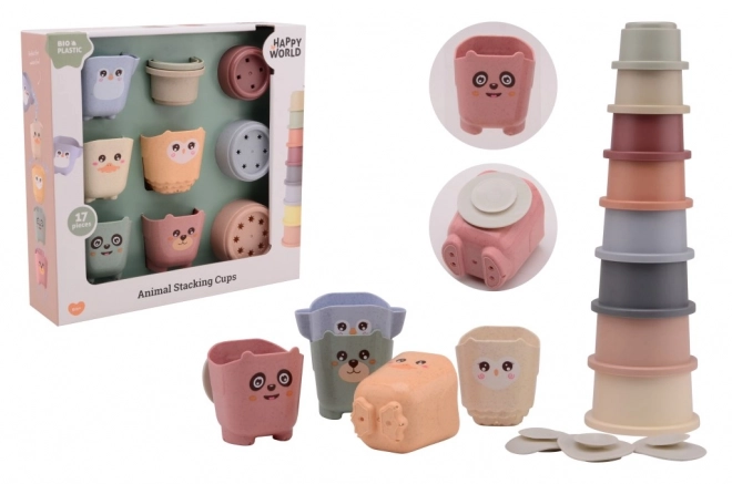 Stapelbecher Tierfiguren aus Bioplastik