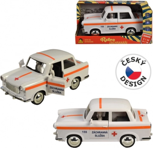 Retro-Krankenwagen mit Schwungrad