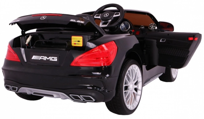 Mercedes AMG SL65 für Kinder schwarz + Fernbedienung + Gepäckträger + Sitzverstellung + MP3 LED + Sanfter Start
