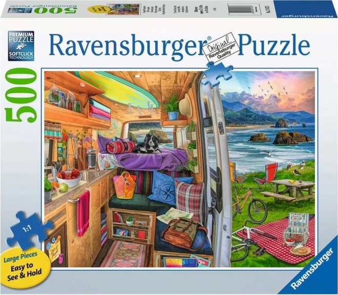 Ravensburger Puzzle Ausblick vom Wohnwagen XXL 500 Teile