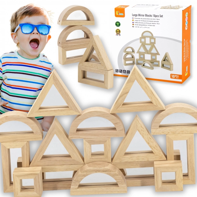 VIGA Spiegelholzbausteine Set
