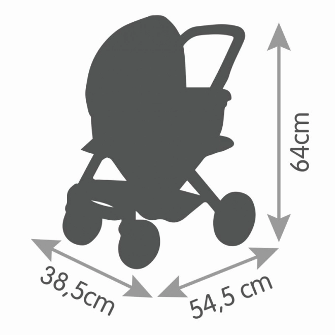 Kombinierter Puppenwagen Grün-Grau