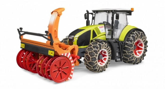 Bruder Traktor Claas Axion 950 mit Schneefräse