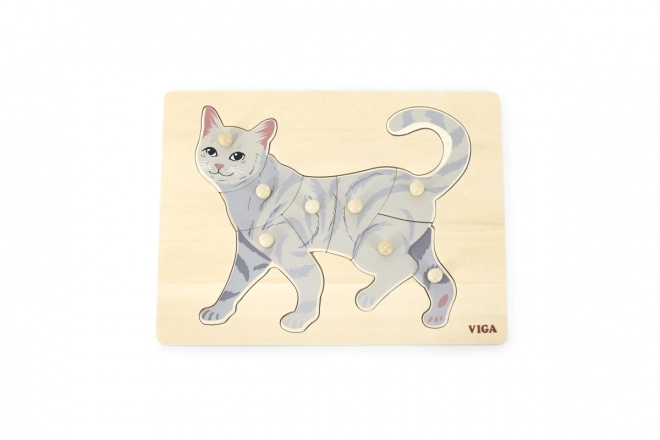 Holz-Montessori-Steckpuzzle Katze