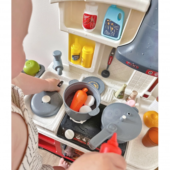 Interaktive spielküche mit wasserdampf und zubehör