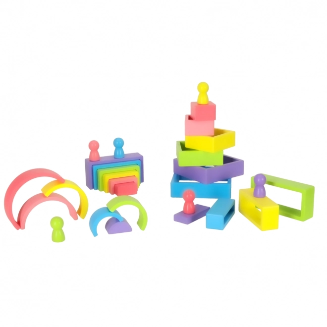 Holzbausteine Montessori Regenbogen Puzzle