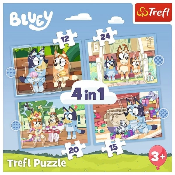 Puzzle 4 in 1 Bluey und die Welt