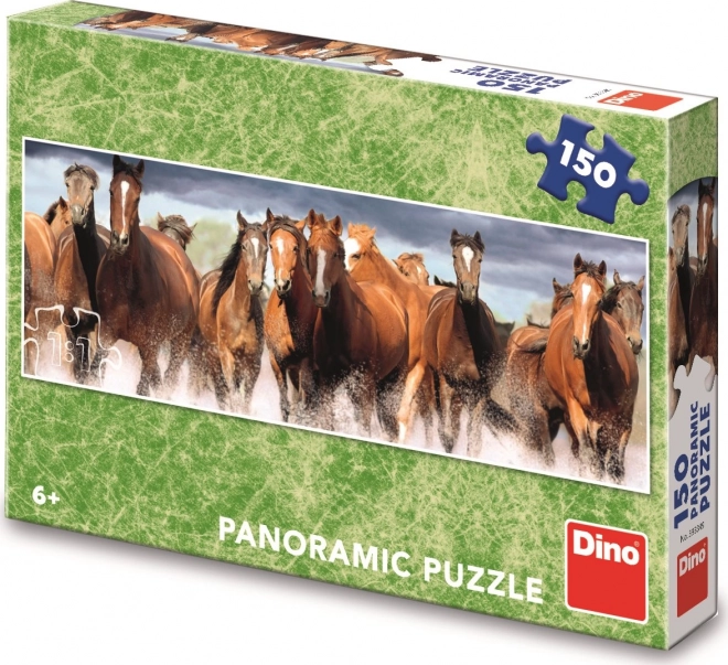 Panorama-Puzzle Pferde im Wasser