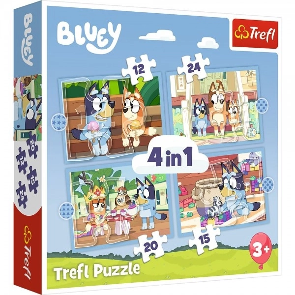 Puzzle 4 in 1 Bluey und die Welt