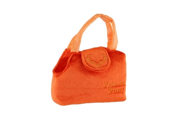 Hund in Plüsch-Handtasche Orange 19x17cm