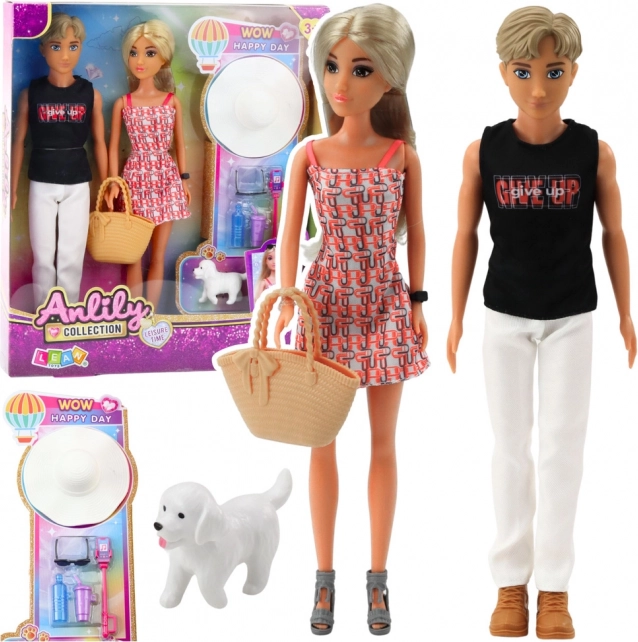 Set Anlily Puppen Mädchen mit Junge und Zubehör