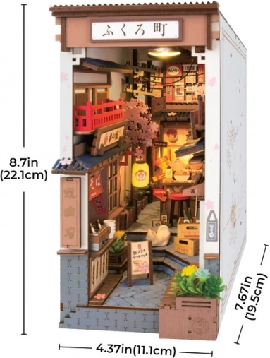 3D-Puzzle Buchstütze Sakura-Straße mit Wein