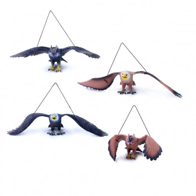 Plastikfiguren Adler und Eule mit Ton
