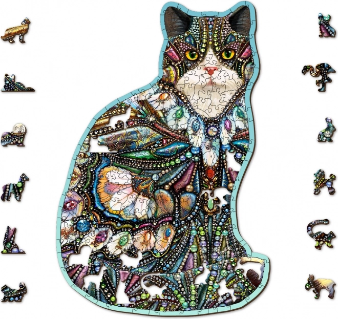 Holz-Puzzle Verzierte Katze 250 Teile