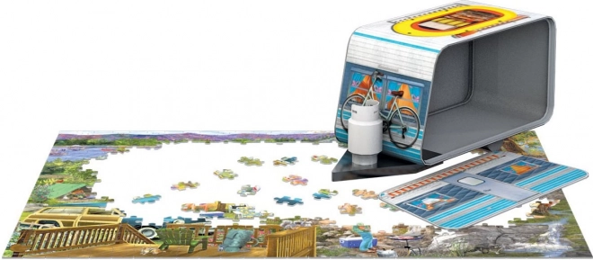 Puzzle in Blechdose Wohnwagen - 550 Teile
