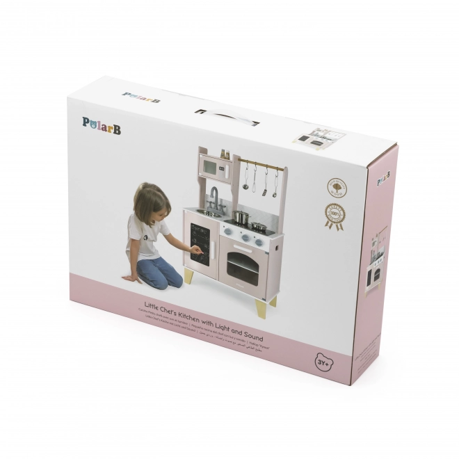 Viga Polarb Holzspielküche mit Licht und Sound + Zubehör