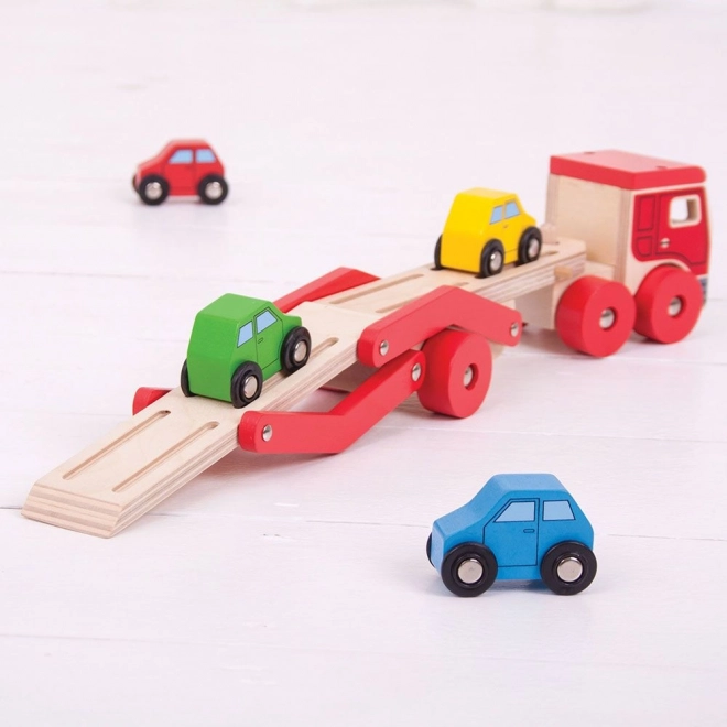 Holz-LKW mit Autos von Bigjigs Toys