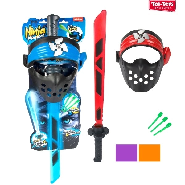 Ninja-Set Schwert + Maske + Pfeile mit Ton und Licht