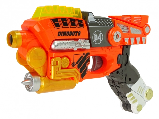 2-in-1 Dinobot Dinosaurier Pistole Orange Velociraptor mit Zielscheibe