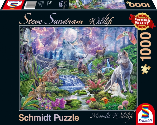 Schmidt Puzzle Wildnis: Tiere im Mondschein