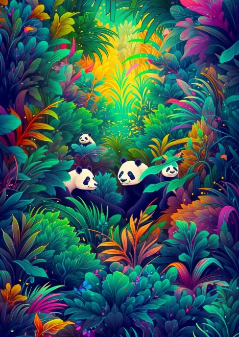 Puzzle Pandas Himmel 1000 Teile