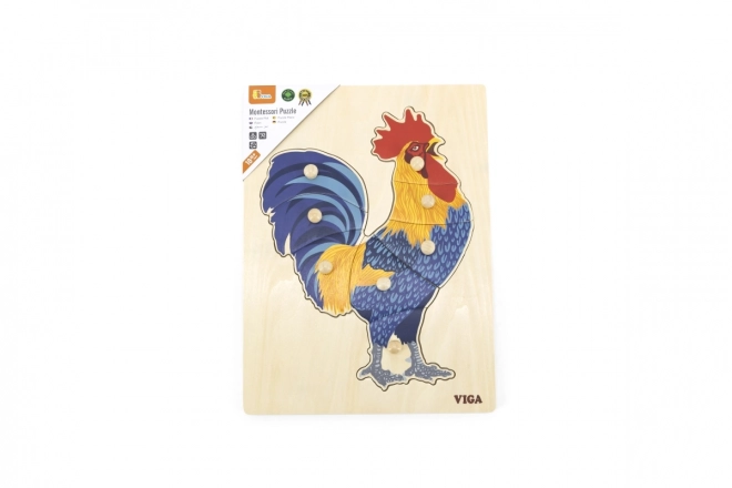 Montessori Holzpuzzle Hahn